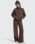 G4Free - Flurrylux Half Zip Mock Neck Cotton Fleece Pullover -GF25F656AA-S-GF25F656AB-M-GF25F656AC-L-GF25F656AD-XL-GF25F656AE-XXL