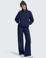 G4Free - Flurrylux Half Zip Mock Neck Cotton Fleece Pullover -GF25F656AA-S-GF25F656AB-M-GF25F656AC-L-GF25F656AD-XL-GF25F656AE-XXL