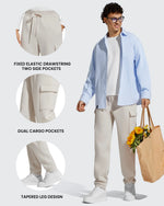 G4Free - Flurrylux Men's Cotton Fleece-Lined  Drawstring Cargo Pants -GF25DM689BA-S-GF25DM690BA-S-GF25DM689BB-M-GF25DM690BB-M-GF25DM689BC-L