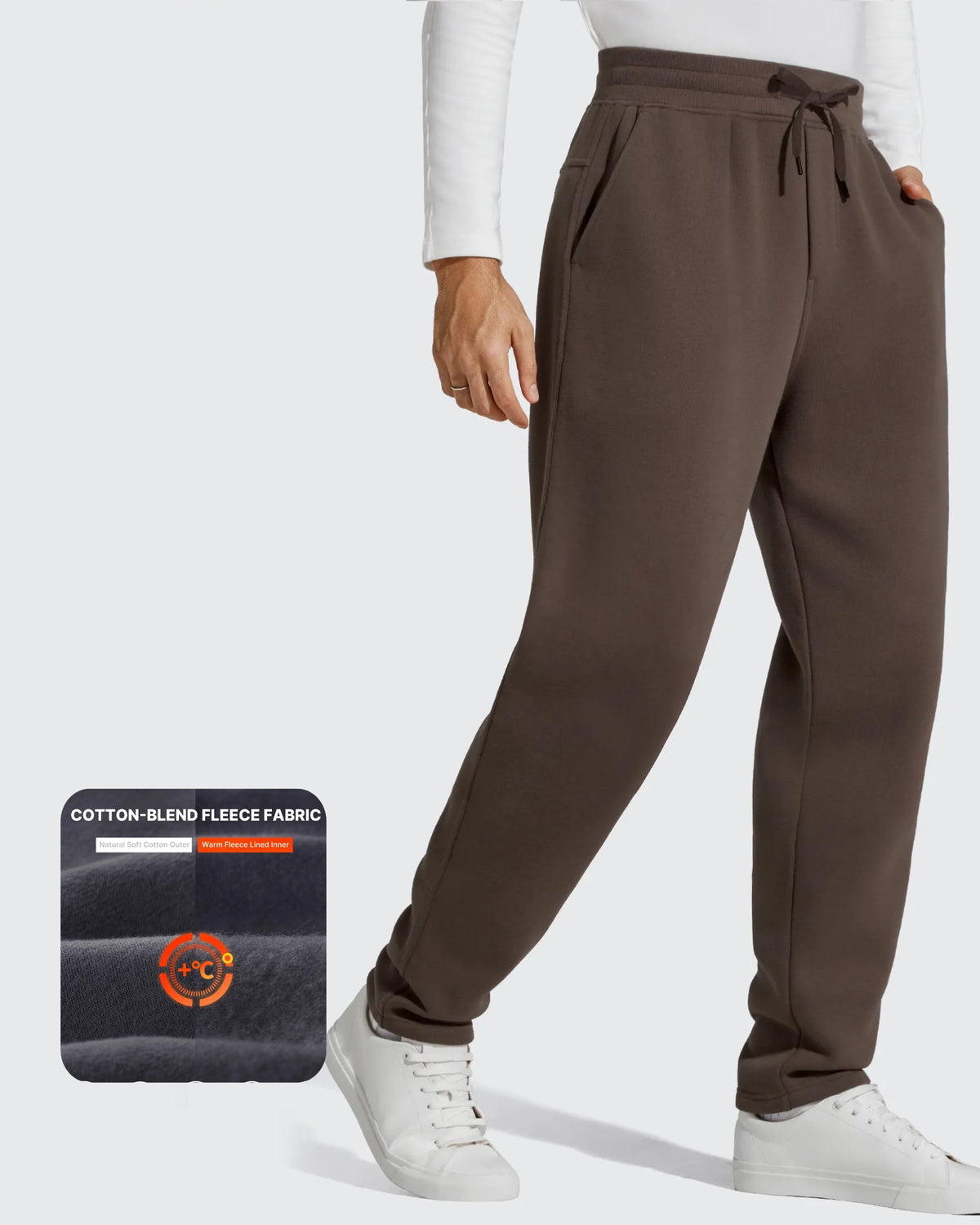 G4Free - Flurrylux Men's Fleece-Lined Drawstring Cotton Straight Leg Pants -GF25DM687DA-S