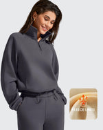 G4Free - Flurrylux Mock Neck Cropped Pullover Fleece Lined Sweatshirts -GF25F741AA-S