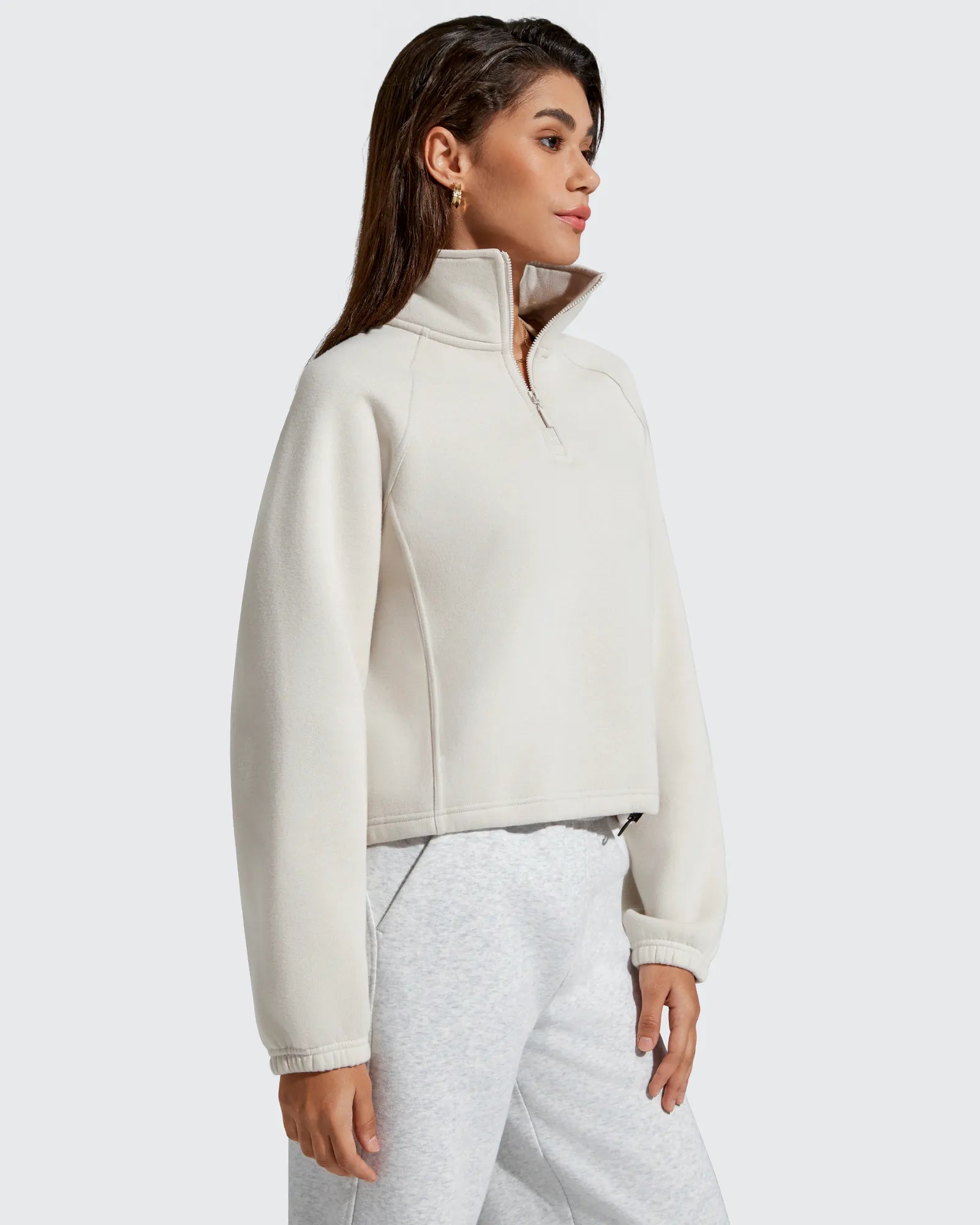 G4Free - Flurrylux Mock Neck Cropped Pullover Fleece Lined Sweatshirts -GF25F741AA-S-GF25F741AB-M-GF25F741AC-L-GF25F741AD-XL-GF25F741AE-XXL