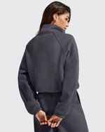 G4Free - Flurrylux Mock Neck Cropped Pullover Fleece Lined Sweatshirts -GF25F741AA-S-GF25F741AB-M-GF25F741AC-L-GF25F741AD-XL-GF25F741AE-XXL