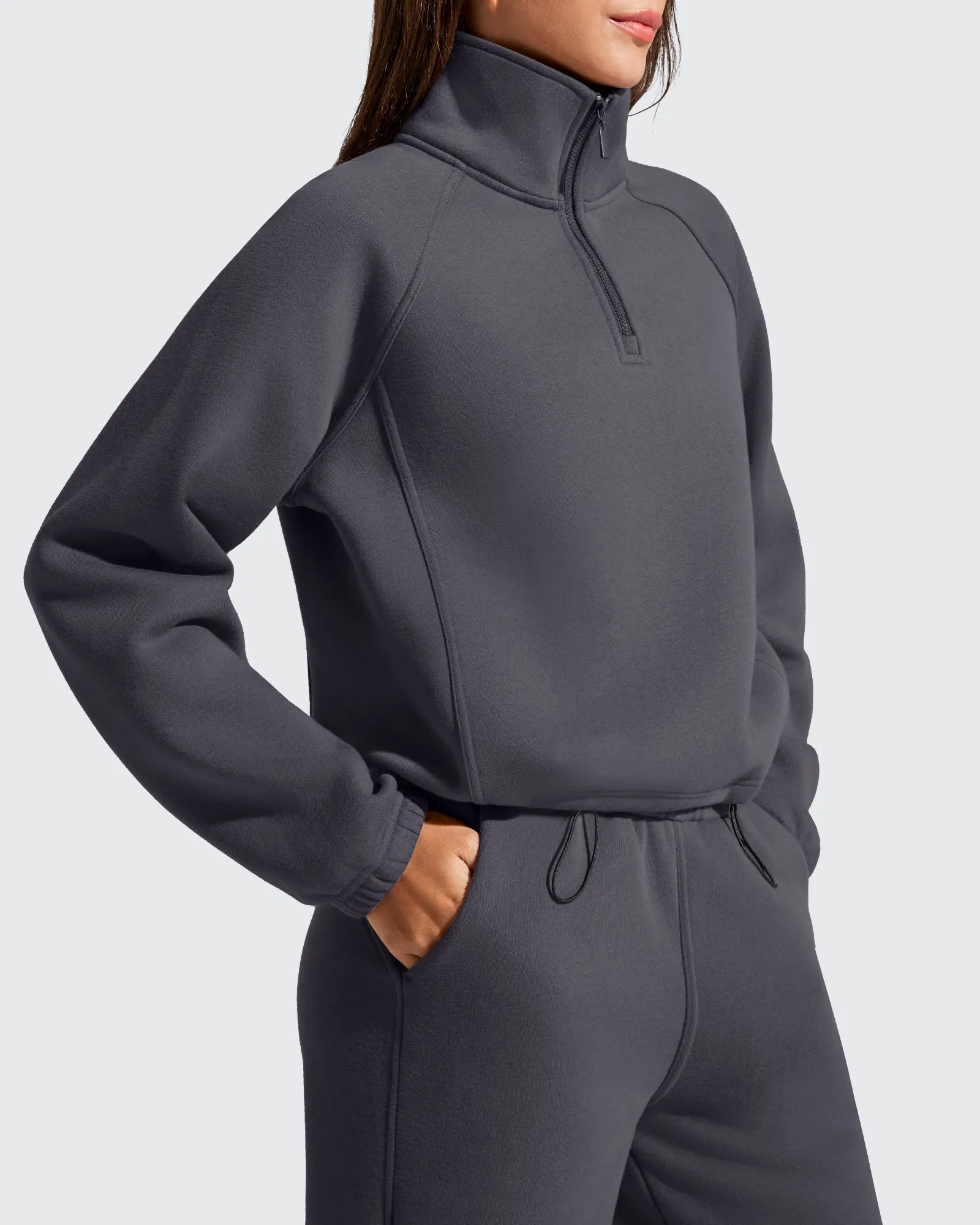 G4Free - Flurrylux Mock Neck Cropped Pullover Fleece Lined Sweatshirts -GF25F741AA-S-GF25F741AB-M-GF25F741AC-L-GF25F741AD-XL-GF25F741AE-XXL