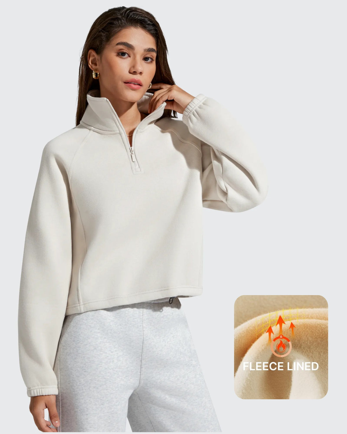 G4Free - Flurrylux Mock Neck Cropped Pullover Fleece Lined Sweatshirts -GF25F741AA-S-GF25F741AB-M-GF25F741AC-L-GF25F741AD-XL-GF25F741AE-XXL