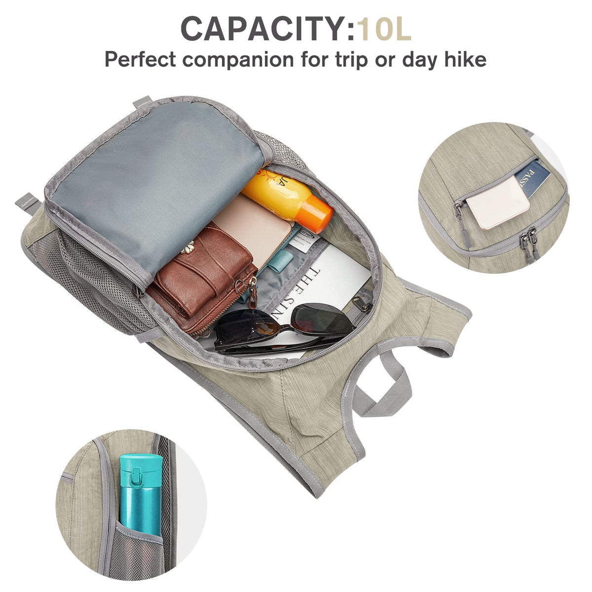 G4Free - G4Free 10L/15L Lightweight Hiking Backpack -TN22B044A-TN23B214A-TN24B381A-TN22B044D-TN23B214D