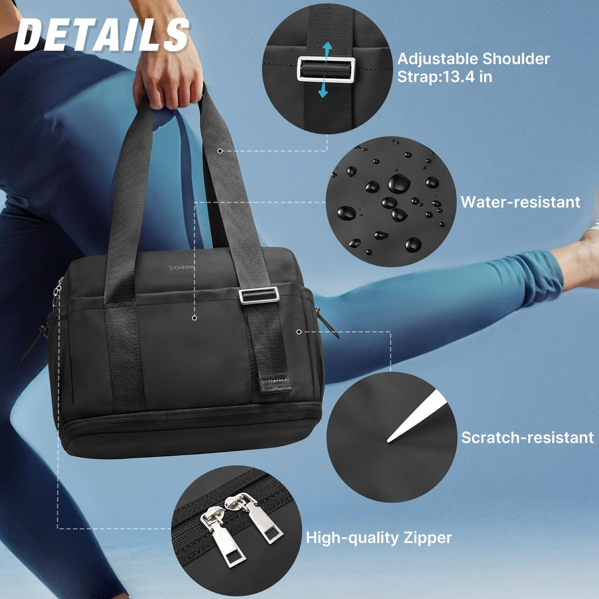 G4Free - G4Free 10L Mini Gym Bag with Wet Pocket Lightweight -TN24B482A-TN24B482B-TN24B482C