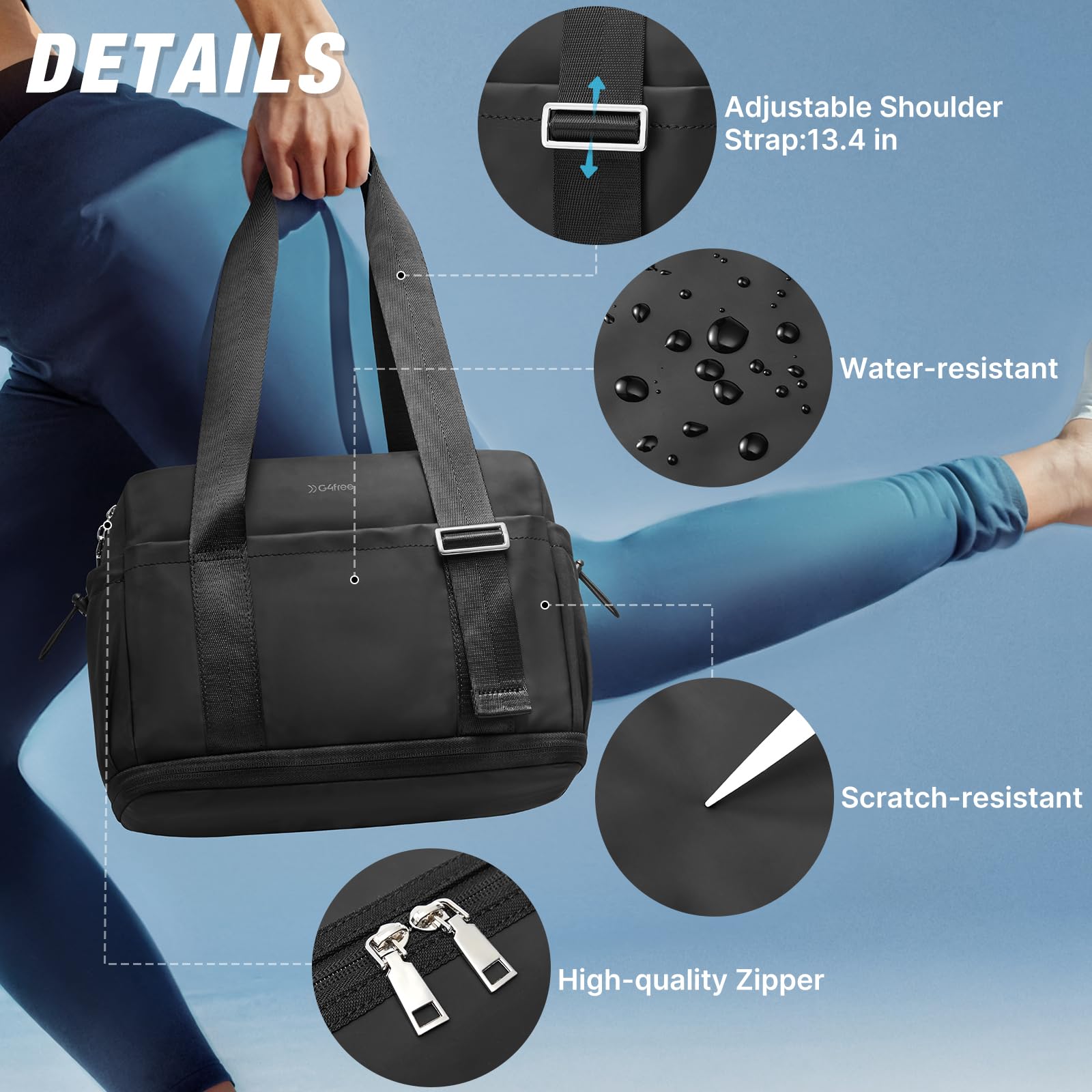G4Free - G4Free 10L Mini Gym Bag with Wet Pocket Lightweight -TN24B482A-TN24B482B-TN24B482C