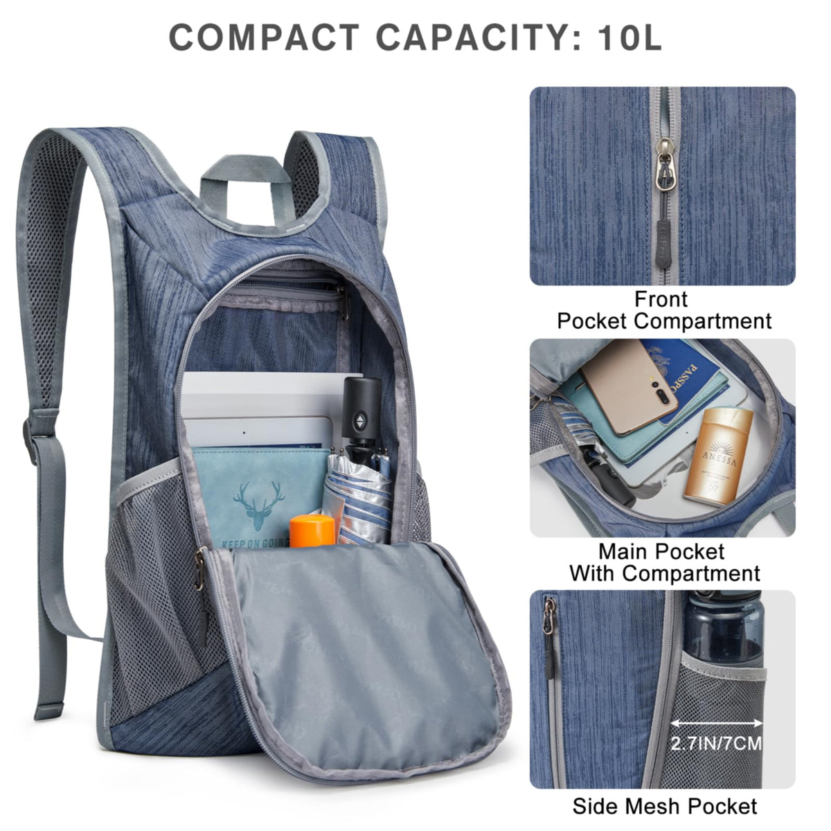 G4Free - G4Free 10L Small Travel Hiking Daypack -TN22B157E-TN22B157A-TN22B157G-TN22B157B-TN22B157J