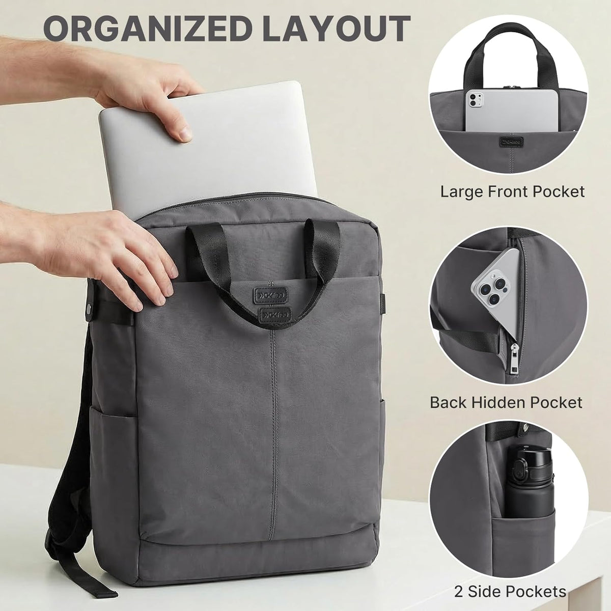 G4Free - G4Free 15.6" Laptop Backpack for Men Women -TN25B602B-TN25B602C-TN25B602A