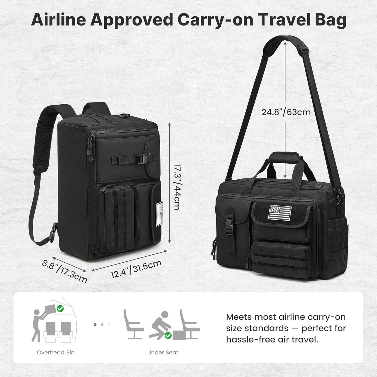 G4Free - G4Free 17.3 Inch Laptop for Men, 3-in-1 Large Tactical Shoulder Bag -TN25B563B-TN25B563C-TN25B563A