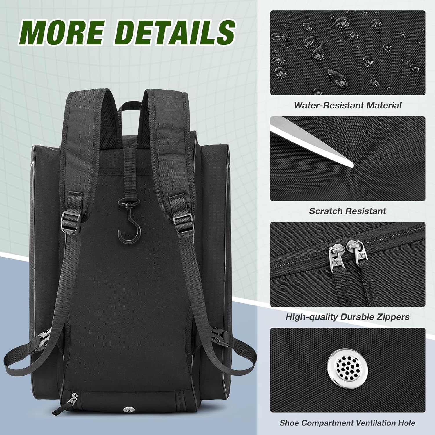 G4Free - G4Free 2-in-1 Pickleball Backpack for 4+ Paddles -TN25B517A-TN25B517B