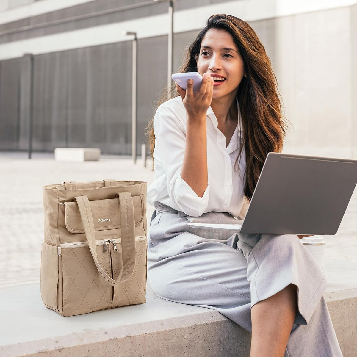 G4Free - G4Free 2 in 1 Tote Backpack Fits 15" Laptop, Women Bag Daypack -TN24B475A-TN24B475C-TN24B475B