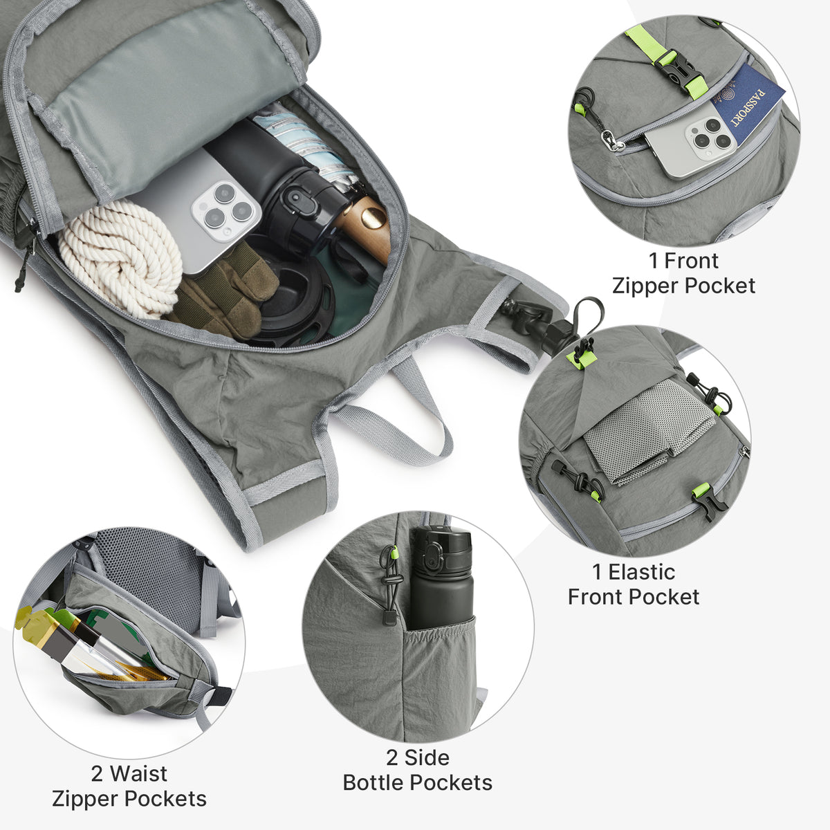 G4Free - G4Free 20L Lightweight Hiking Backpack with Waist Strap -TN25B615A-TN25B615B-TN25B615C
