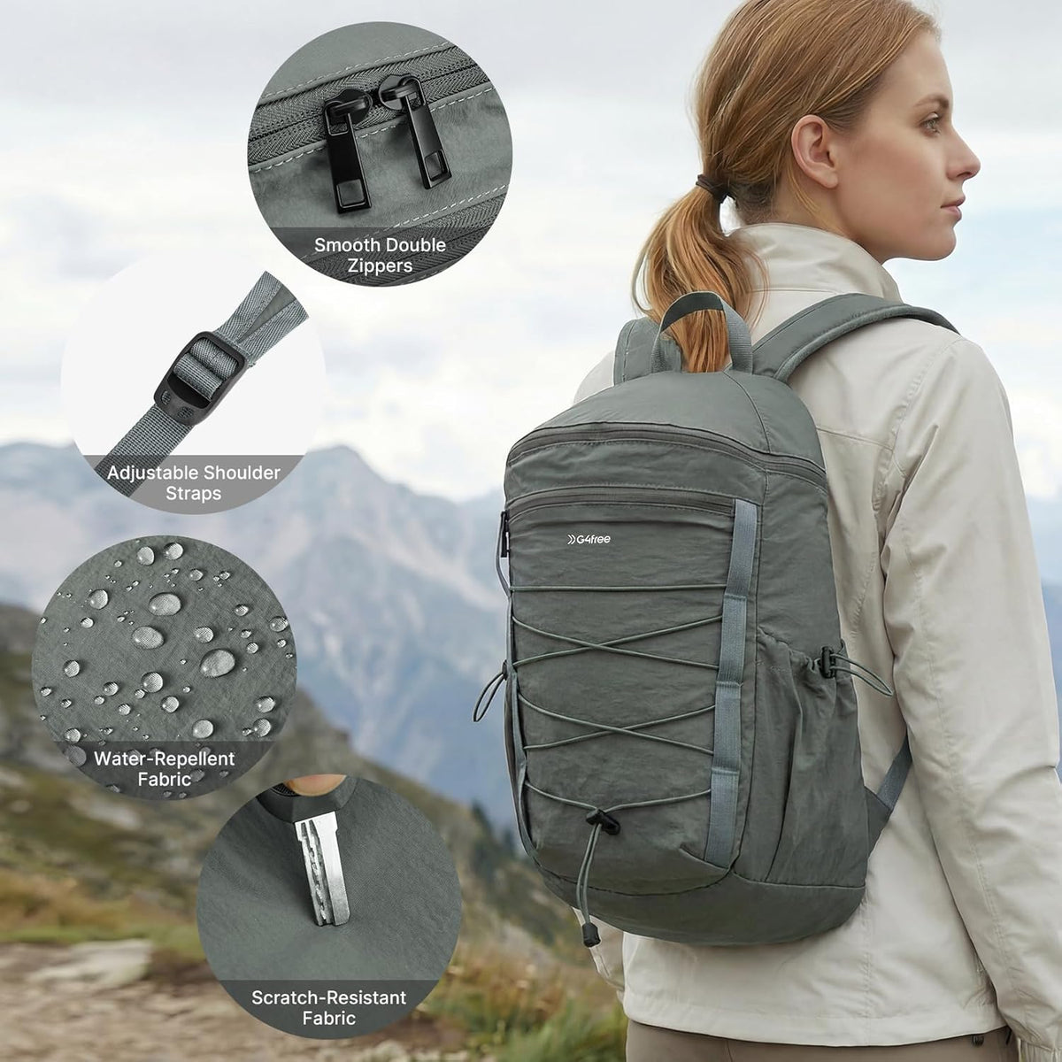 G4Free - G4Free 20L Lightweight  Hiking Travel Backpacks -TN25B612D-TN25B612B-TN25B612A-TN25B612C