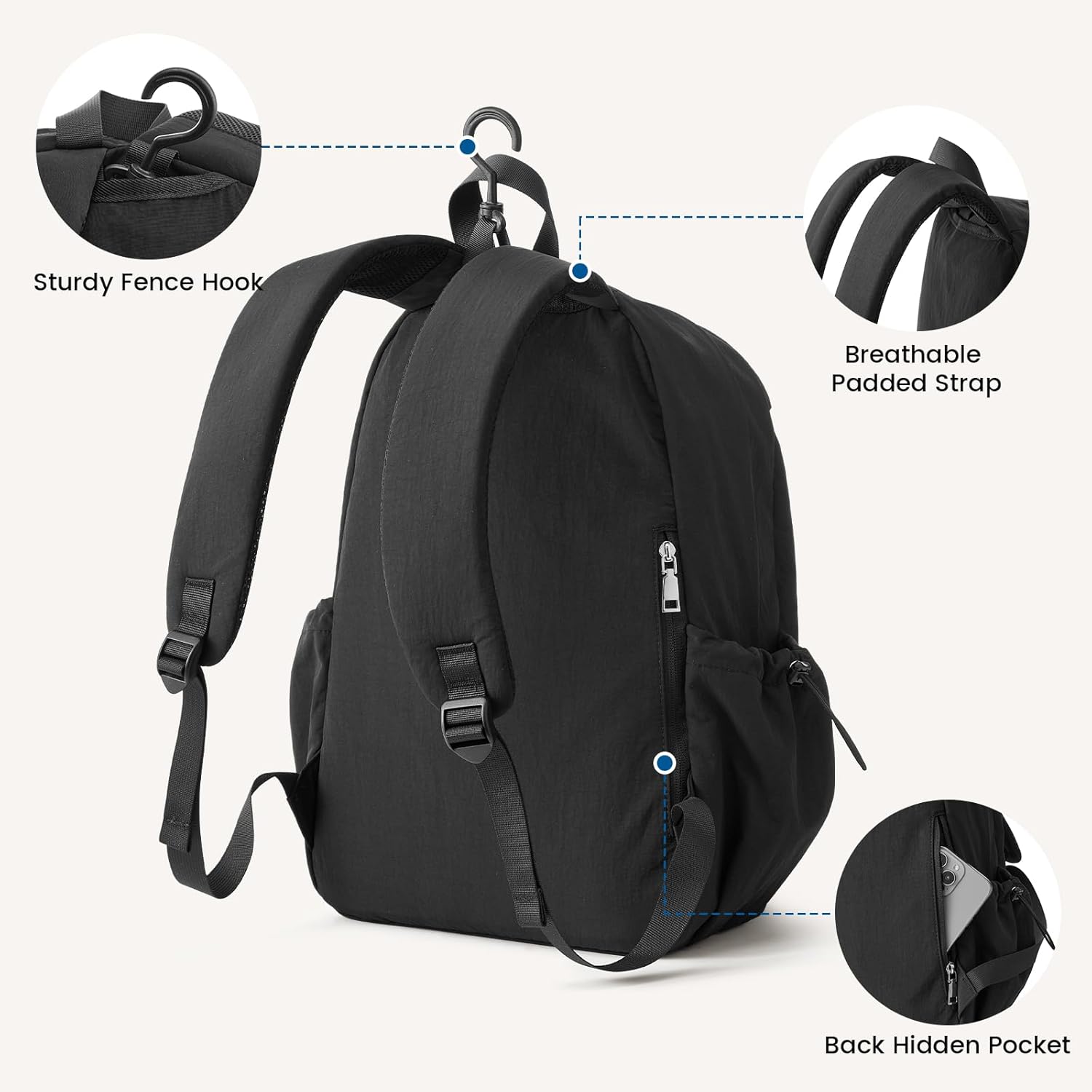 G4Free - G4Free 20L Pickleball Bag, Pickleball Paddle Backpack with Fence Hook -TN25B520A-TN25B520B-TN25B520C