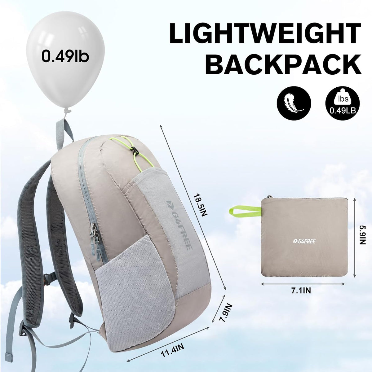 G4Free - G4Free 24L Small Packable Water Resistant Hiking Travel Backpack -TN23B304B-TN23B304A-TN23B304F-TN23B304D-TN23B304C