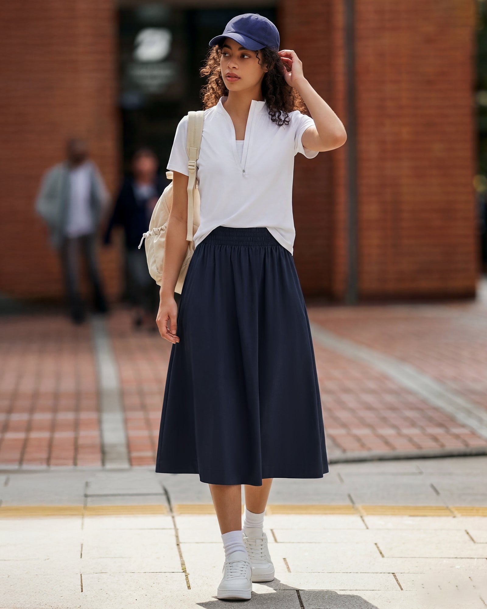 G4Free - G4Free 29" High Waisted Midi Skirt with Pockets UPF 50+ Quick Dry -GF26S960A001A-S-GF26S960A001B-M-GF26S960A001C-L-GF26S960A001D-XL-GF26S960A001F-XS
