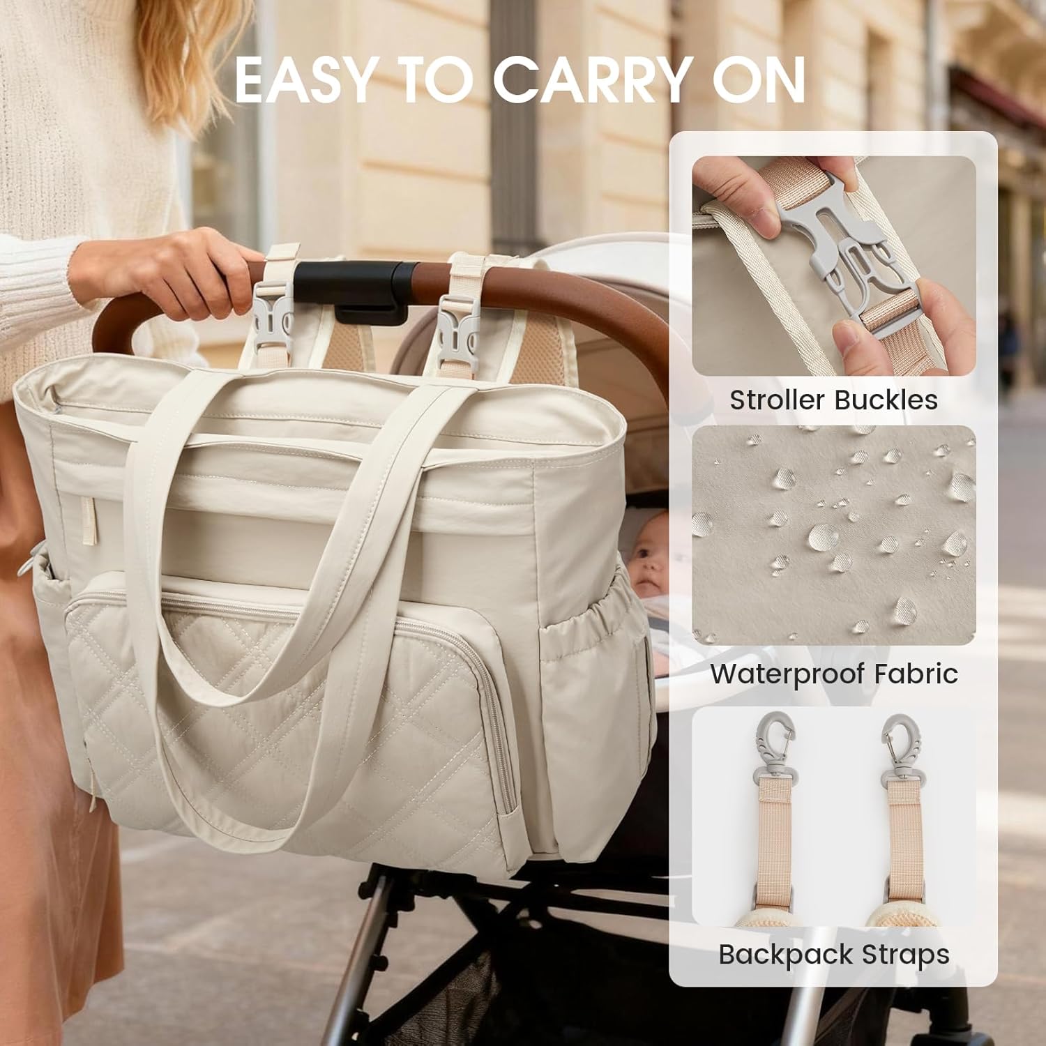 G4Free - G4Free 3 in 1 Diaper Bag with Insulated Pockets Baby Backpack -TN25B567A-TN25B567B-TN25B567D-TN25B567C