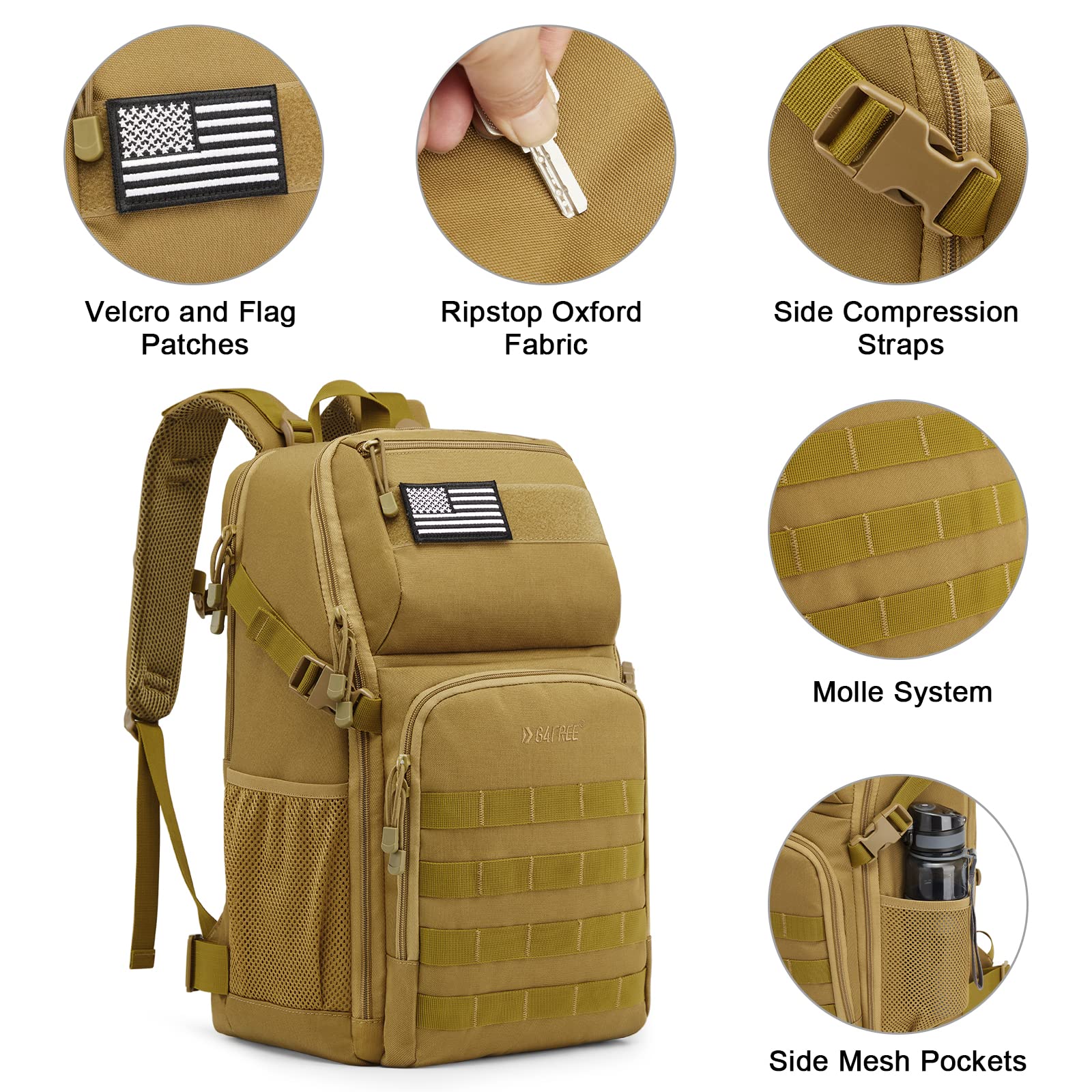 G4Free - G4Free 35L Military Tactical Backpack Survival Molle Pack -TN22B147B