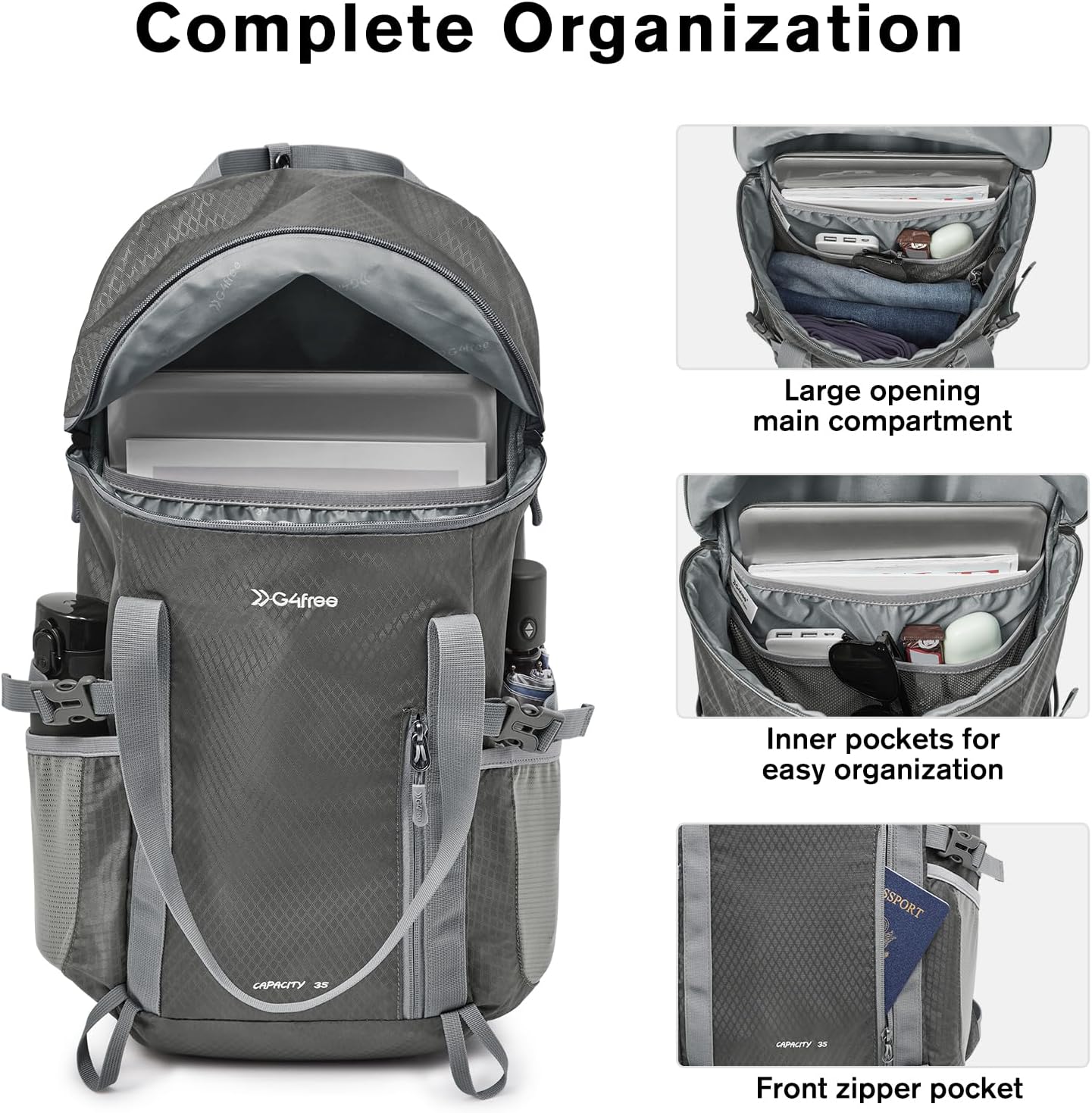 G4Free - G4Free 35L Waterproof Travel Hiking Backpack -TN24B438A-TN24B438C-TN24B438B