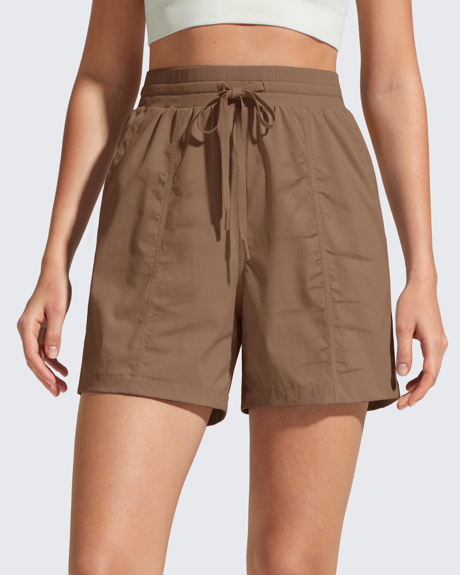 G4Free - G4Free 4" High Waisted Casual Shorts with Pockets -GF26E847A001A-S-GF26E847A001B-M-GF26E847A001C-L-GF26E847A001D-XL-GF26E847A001E-XXL