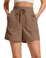 G4Free - G4Free 4" High Waisted Casual Shorts with Pockets -GF26E847A001A-S-GF26E847A001B-M-GF26E847A001C-L-GF26E847A001D-XL-GF26E847A001E-XXL
