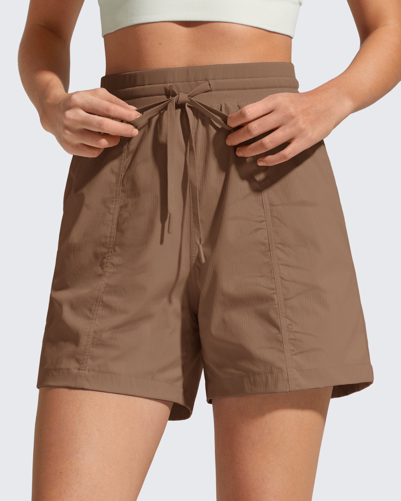 G4Free - G4Free 4" High Waisted Casual Shorts with Pockets -GF26E847A001A-S-GF26E847A001B-M-GF26E847A001C-L-GF26E847A001D-XL-GF26E847A001E-XXL