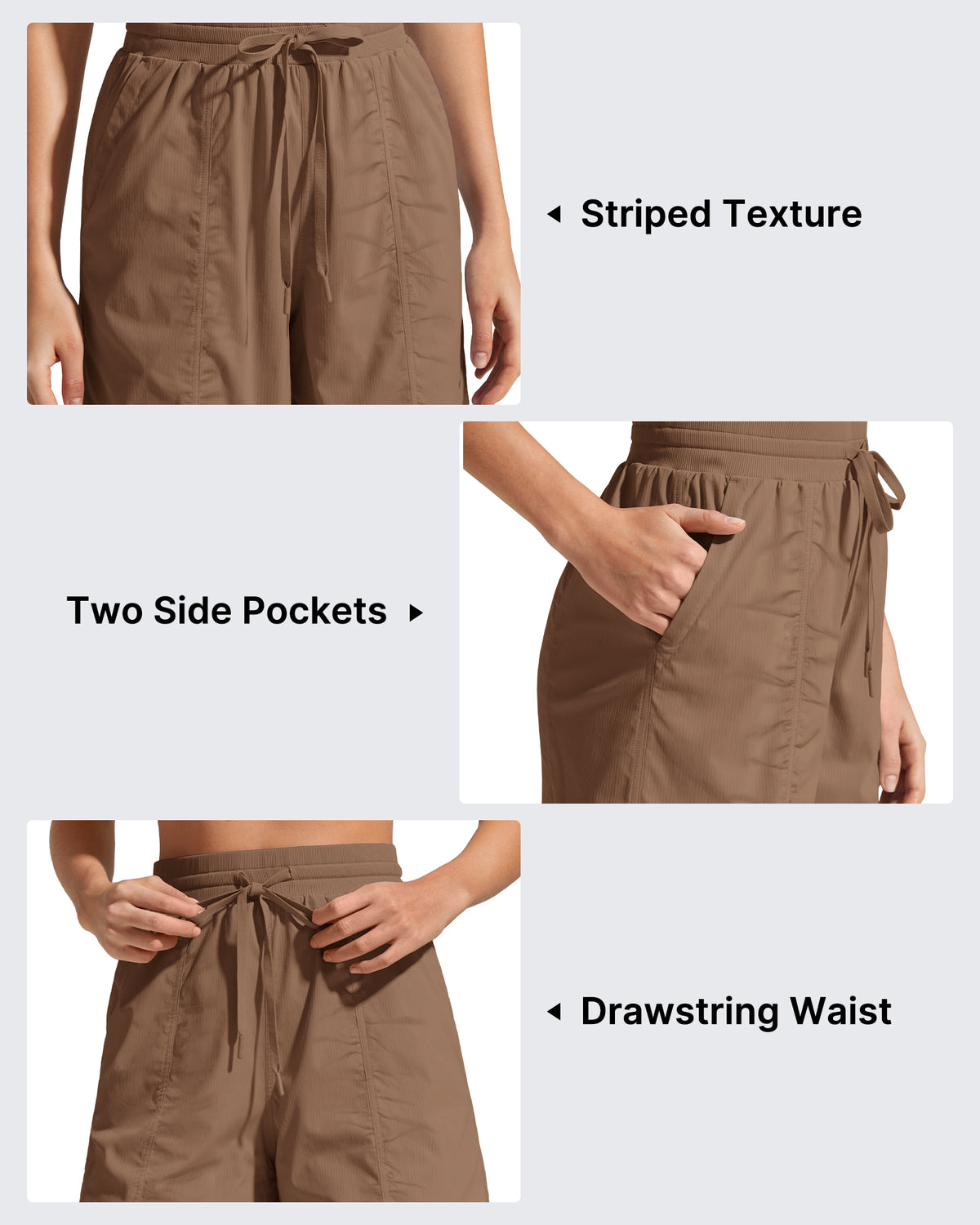 G4Free - G4Free 4" High Waisted Casual Shorts with Pockets -GF26E847A001A-S-GF26E847A001B-M-GF26E847A001C-L-GF26E847A001D-XL-GF26E847A001E-XXL