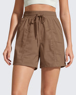 G4Free - G4Free 4" High Waisted Workout Shorts with Pockets -GF26E847A001A-S-GF26E847A001B-M-GF26E847A001C-L-GF26E847A001D-XL-GF26E847A001E-XXL