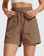 G4Free - G4Free 4" High Waisted Workout Shorts with Pockets -GF26E847A001A-S-GF26E847A001B-M-GF26E847A001C-L-GF26E847A001D-XL-GF26E847A001E-XXL