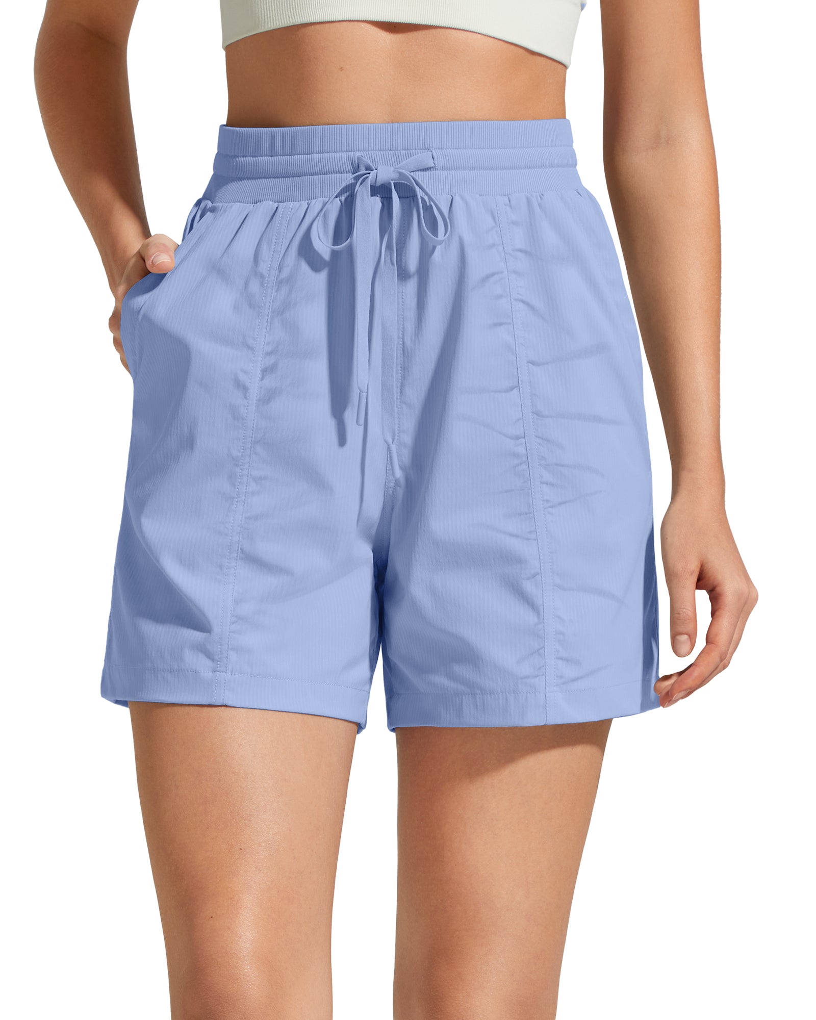 G4Free - G4Free 4" High Waisted Workout Shorts with Pockets -GF26E847A001A-S-GF26E847A001B-M-GF26E847A001C-L-GF26E847A001D-XL-GF26E847A001E-XXL