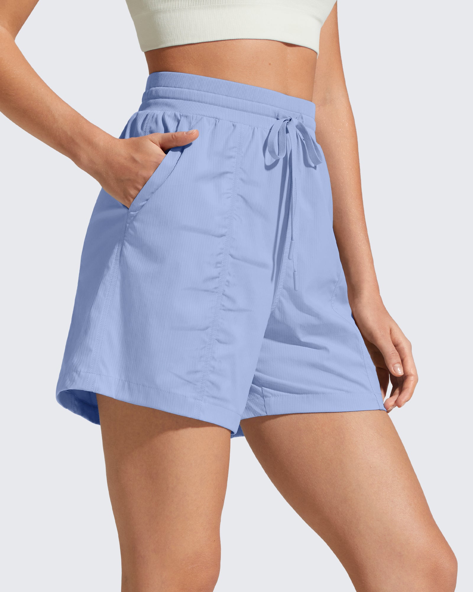 G4Free - G4Free 4" High Waisted Workout Shorts with Pockets -GF26E847A001A-S-GF26E847A001B-M-GF26E847A001C-L-GF26E847A001D-XL-GF26E847A001E-XXL