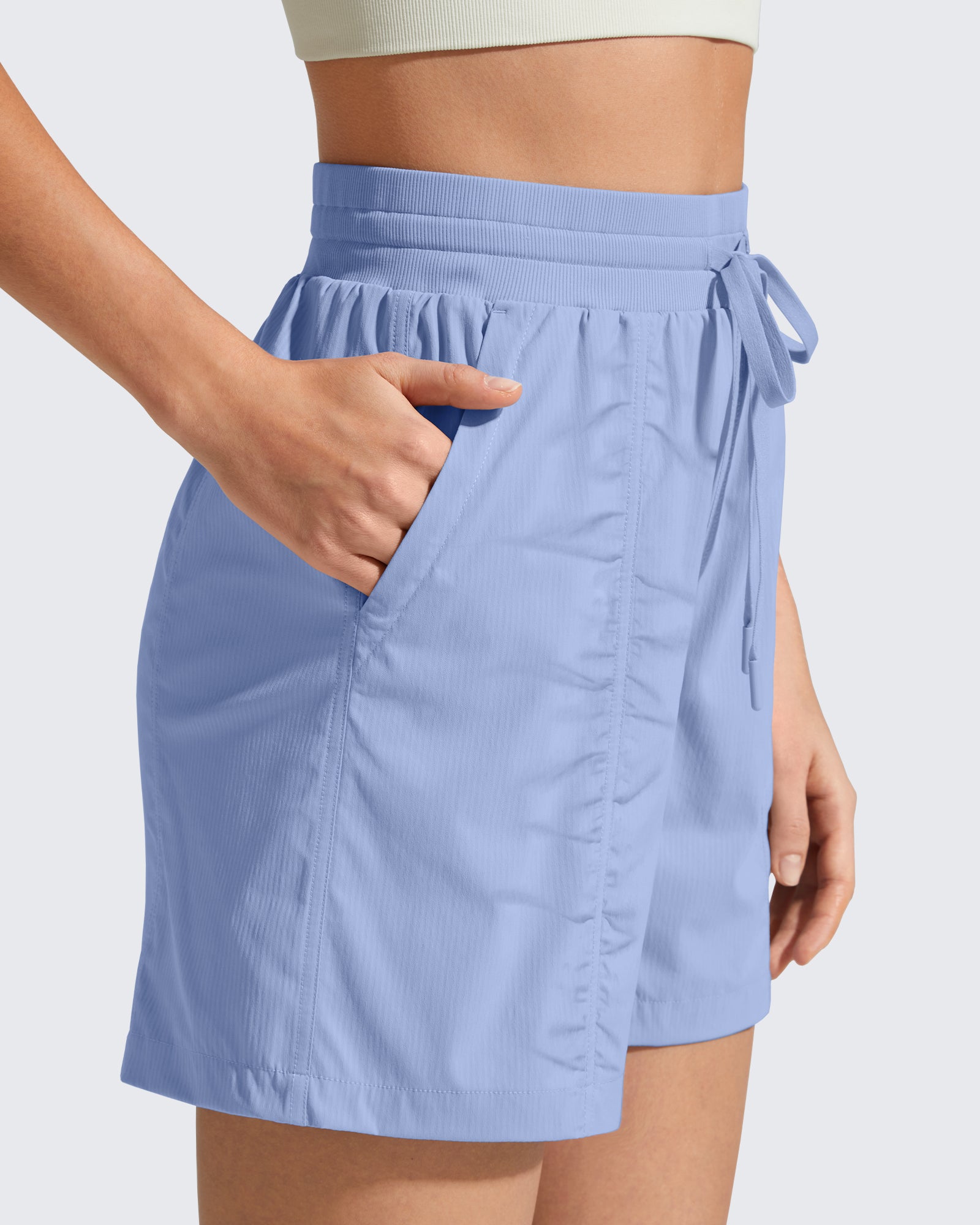 G4Free - G4Free 4" High Waisted Workout Shorts with Pockets -GF26E847A001A-S-GF26E847A001B-M-GF26E847A001C-L-GF26E847A001D-XL-GF26E847A001E-XXL