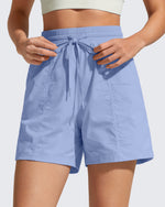 G4Free - G4Free 4" High Waisted Workout Shorts with Pockets -GF26E847A001A-S-GF26E847A001B-M-GF26E847A001C-L-GF26E847A001D-XL-GF26E847A001E-XXL