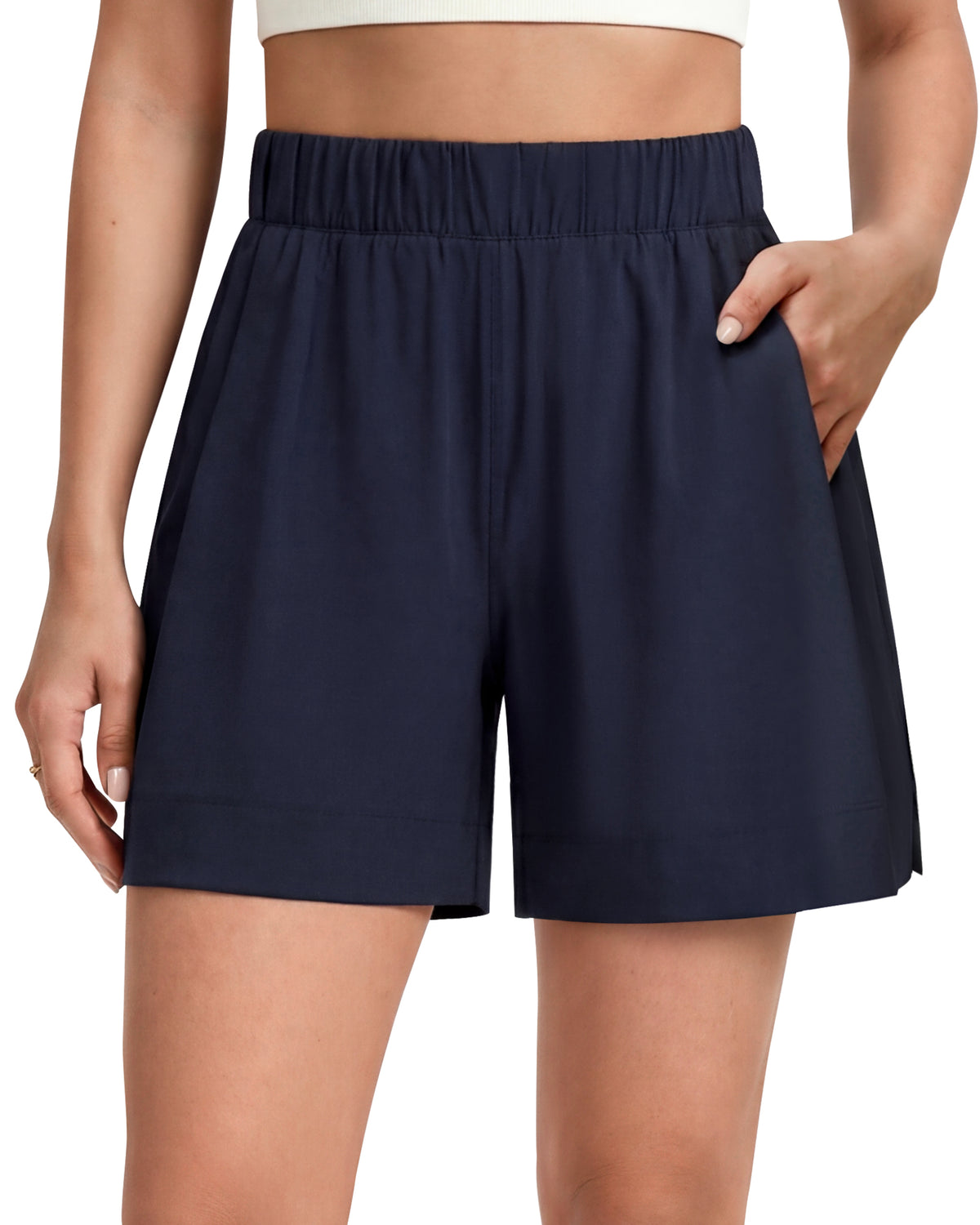 G4Free - G4Free 4" Water Resistant Side Slit Casual Shorts with Pockets -GF26E996A001A-S-GF26E996A001B-M-GF26E996A001C-L-GF26E996A001D-XL-GF26E996A001E-XXL