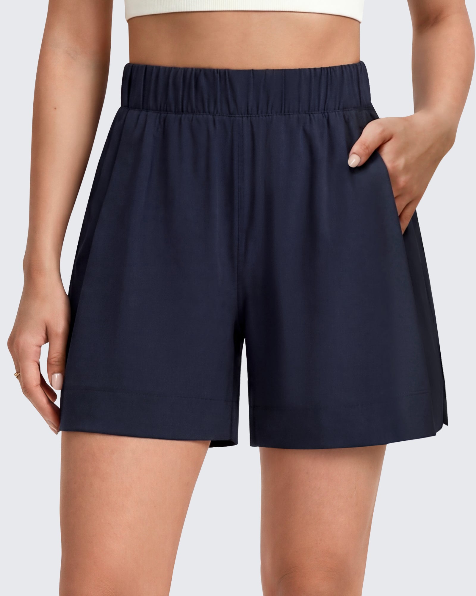 G4Free - G4Free 4" Water Resistant Side Slit Casual Shorts with Pockets -GF26E996A001A-S-GF26E996A001B-M-GF26E996A001C-L-GF26E996A001D-XL-GF26E996A001E-XXL