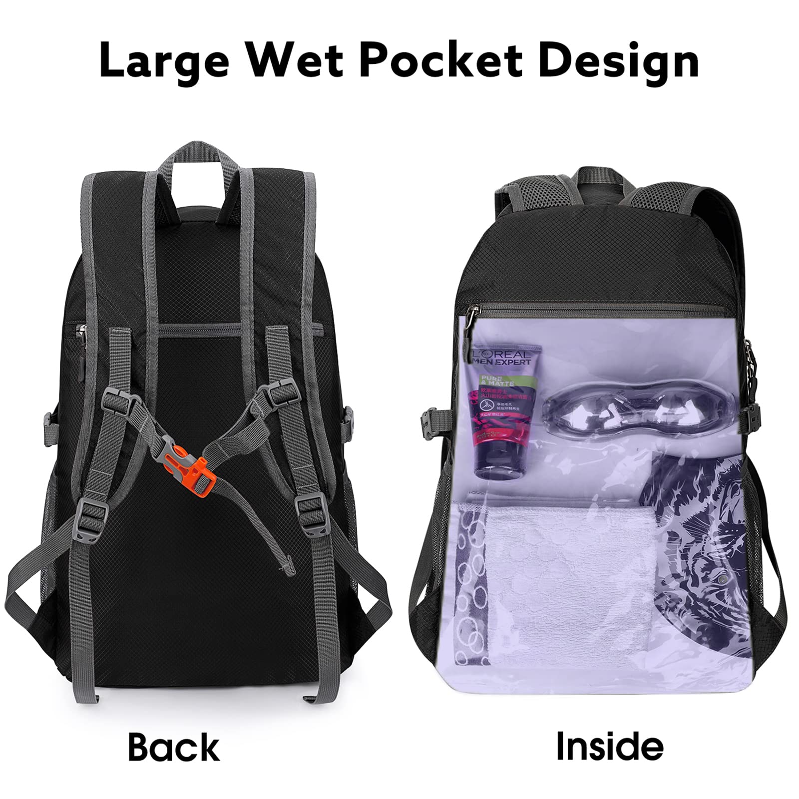 G4Free - G4Free 40L Lightweight Packable Hiking Backpack -D02V707A-D02V707J-D02V707E-D02V707F-D02V707C