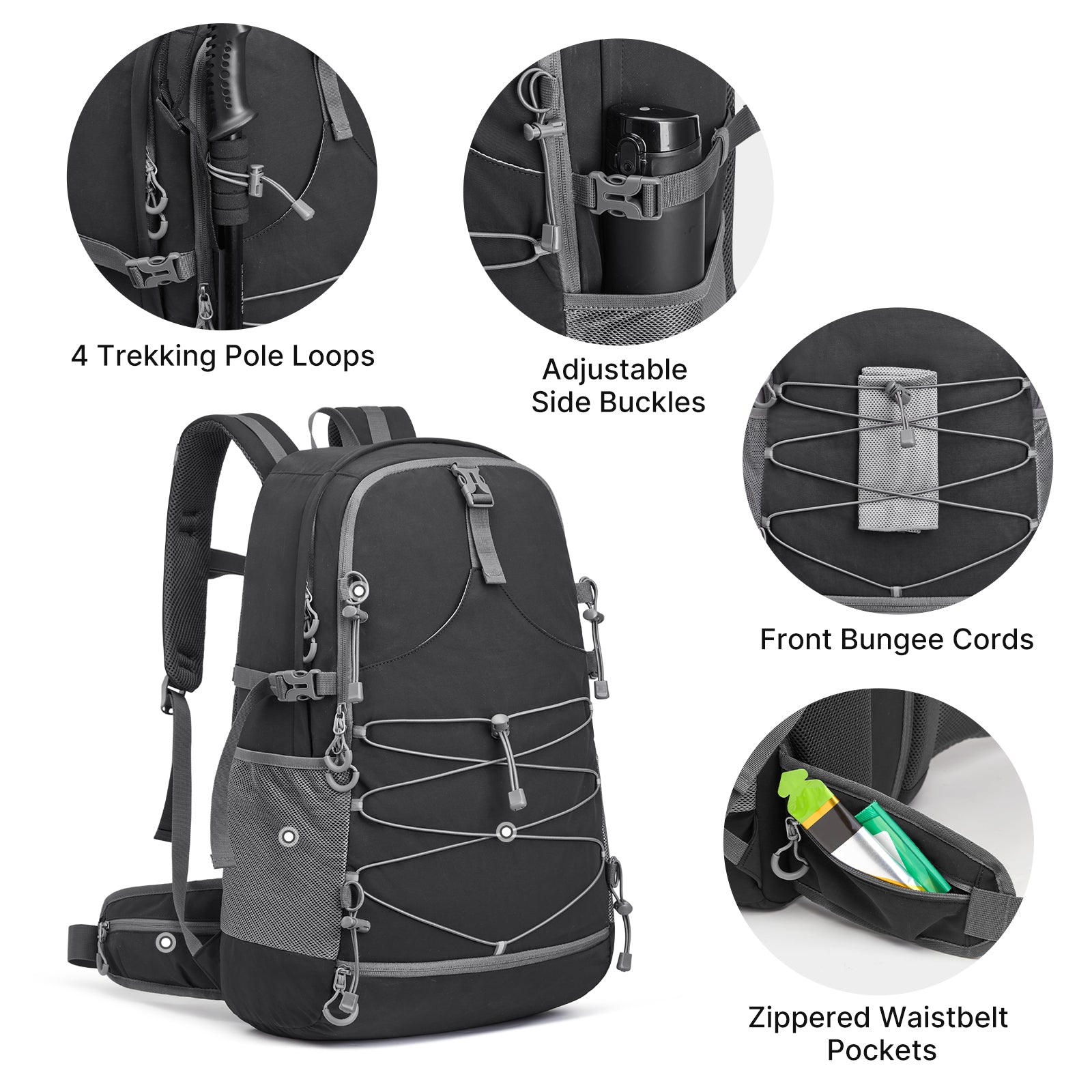 G4Free - G4Free 40L Lightweight Travel Backpack with Rain Cover -TN26B623A-TN26B623B-TN26B623C