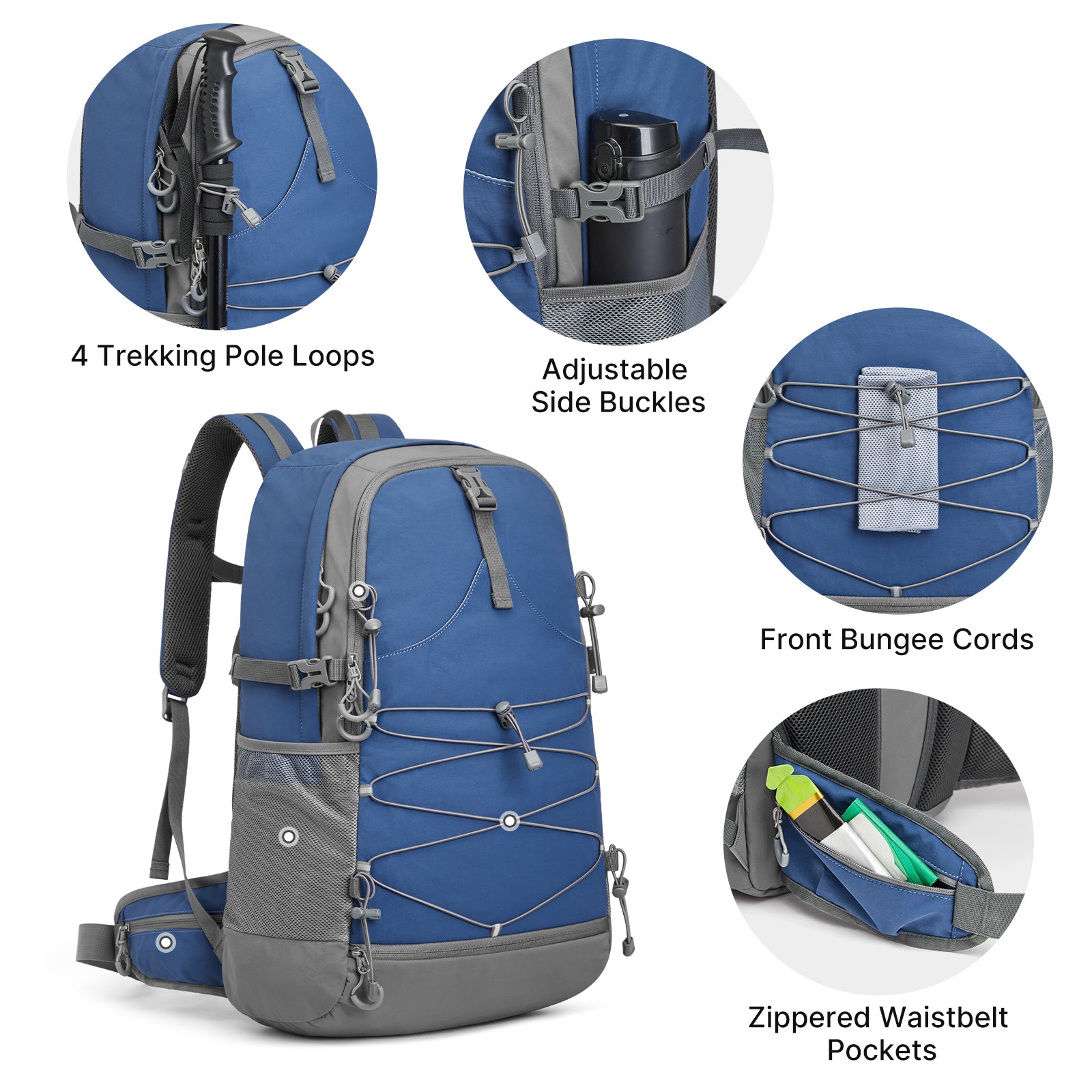 G4Free - G4Free 40L Lightweight Travel Backpack with Rain Cover -TN26B623A-TN26B623B-TN26B623C