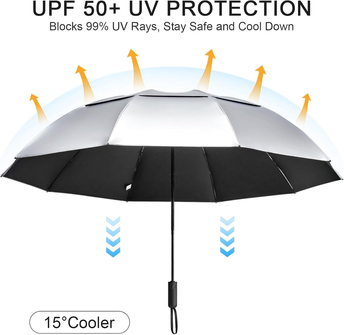 G4Free - G4Free 42/46/54/62 Inch 10 Ribs Windproof for Rain Double Canopy Auto Umbrella -NT24A453F-TN23A229F-TN23A230F-TN22A110F-NT24A453G