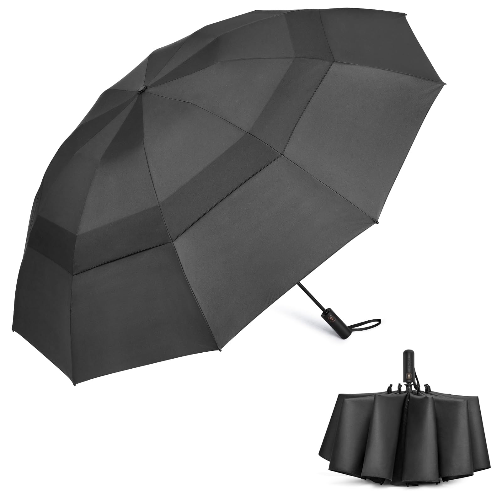 G4Free - G4Free 42/46/54/62 Inch 10 Ribs Windproof for Rain Double Canopy Auto Umbrella -NT24A453F-TN23A229F-TN23A230F-TN22A110F-NT24A453G