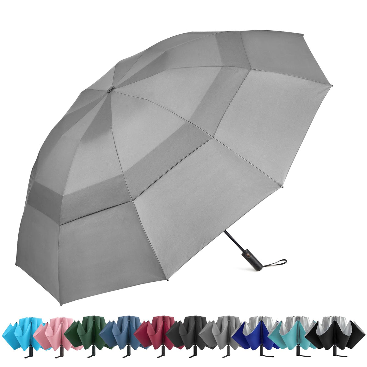 G4Free - G4Free 42/46/54/62 Inch 10 Ribs Windproof for Rain Double Canopy Auto Umbrella -NT24A453F-TN23A229F-TN23A230F-TN22A110F-NT24A453G