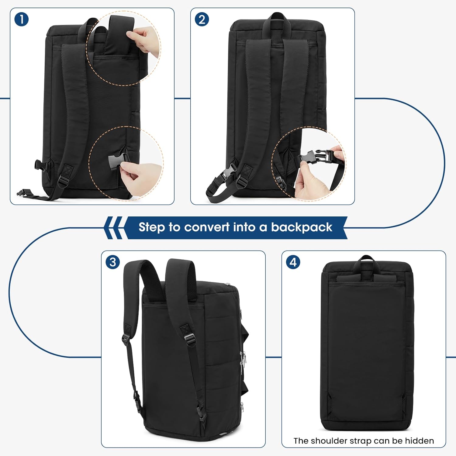 G4Free - G4Free 45L Travel Duffle Bag 3 in 1 Duffel Bags with Shoes Compartment -TN25B573A-TN25B573C-TN25B573B