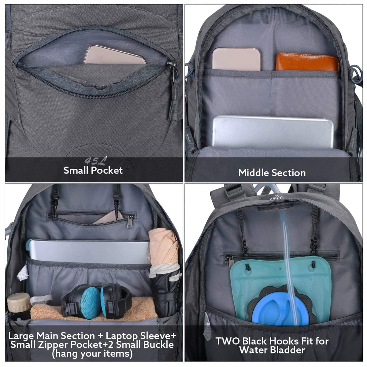 G4Free - G4Free 45L Waterproof Hiking Travel Backpack with Rain Cover -D02V648A-D02V648B-D02V648C-D02V648D