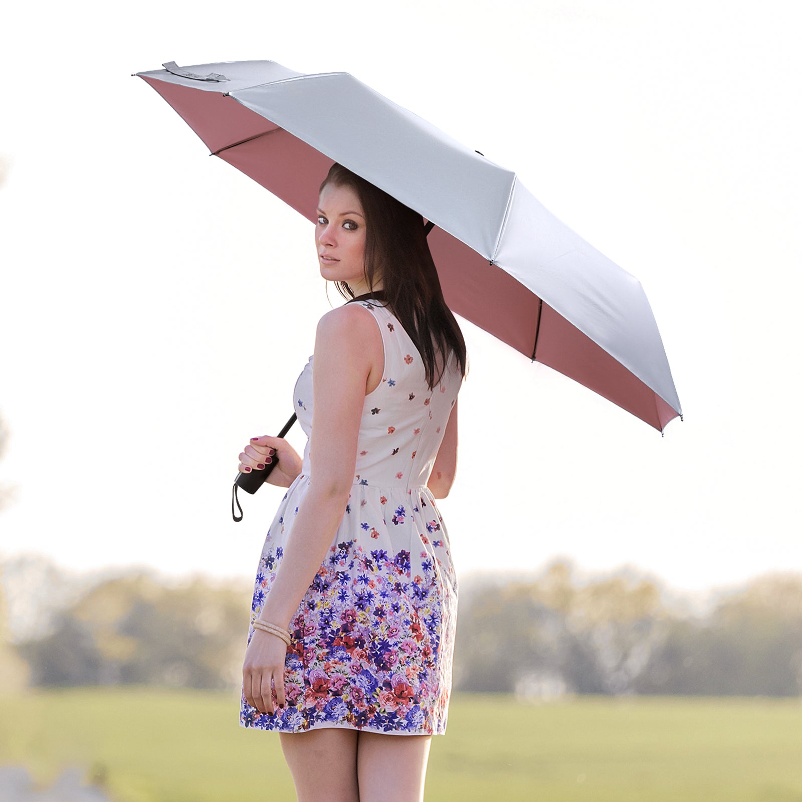 G4Free - G4Free 46 Inch Auto Open UPF 50+ UV Protection Large Travel Umbrella -D02V746A-D02V746D-D02V746M