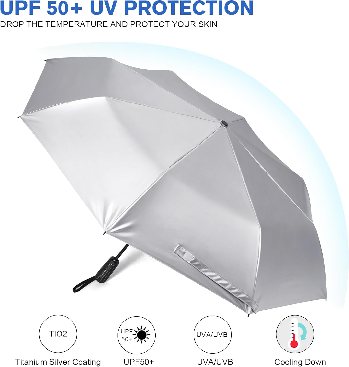 G4Free - G4Free 46 Inch UPF 50+ UV Protection Sun Double Layer Windproof Auto Umbrella -TN24A451B-TN24A451C-TN24A451A