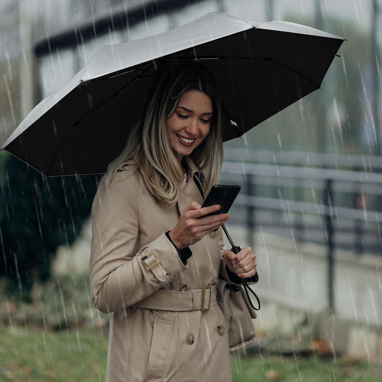 G4Free - G4Free 46 Inch UPF 50+ UV Protection Sun Double Layer Windproof Auto Umbrella -TN24A451B-TN24A451C-TN24A451A