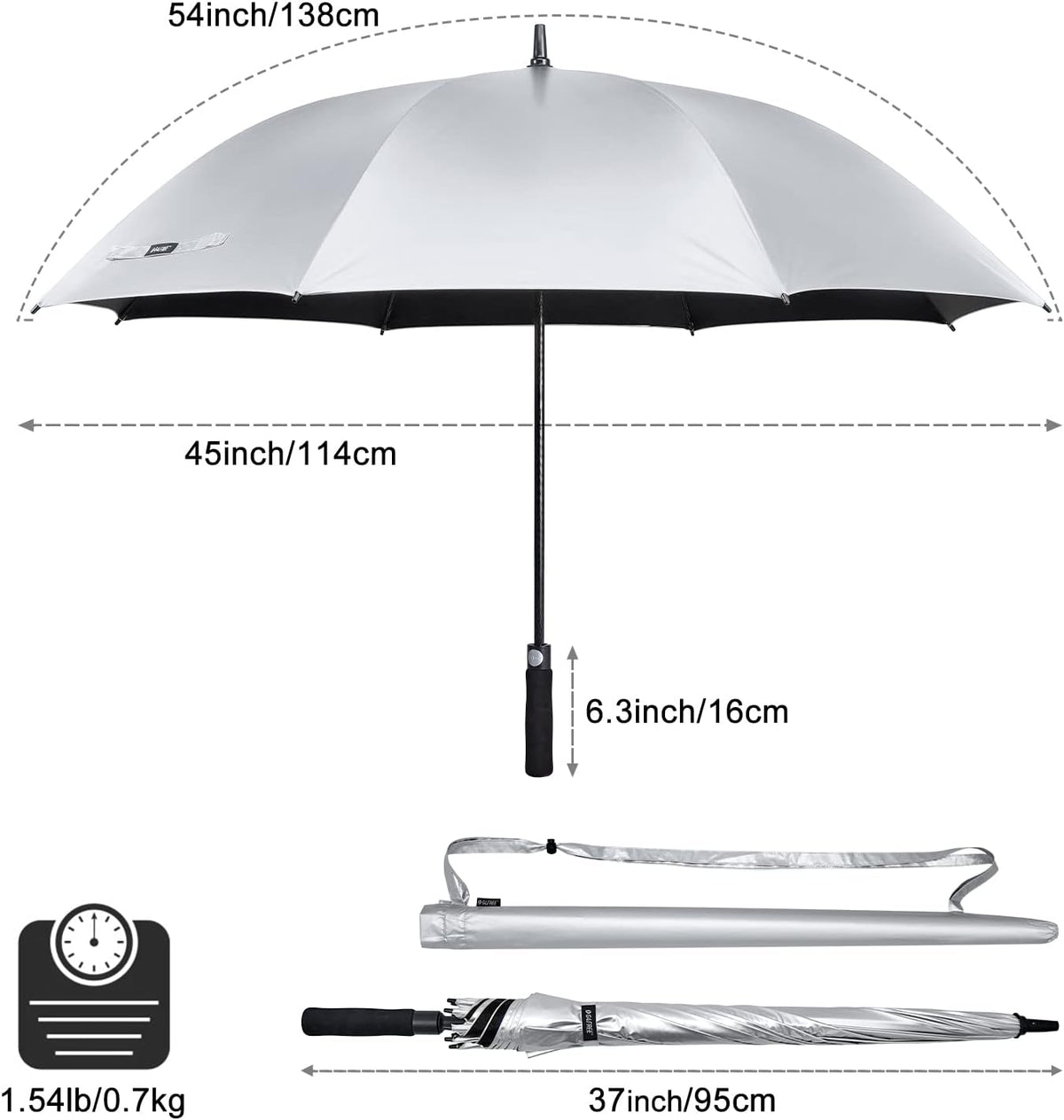 G4Free - G4Free 54/62 Inch Windproof UV Protection Extra Large Auto Stick Long Umbrella -TN21A012C-TN23A187C-TN21A012A-TN23A187A-TN21A012B