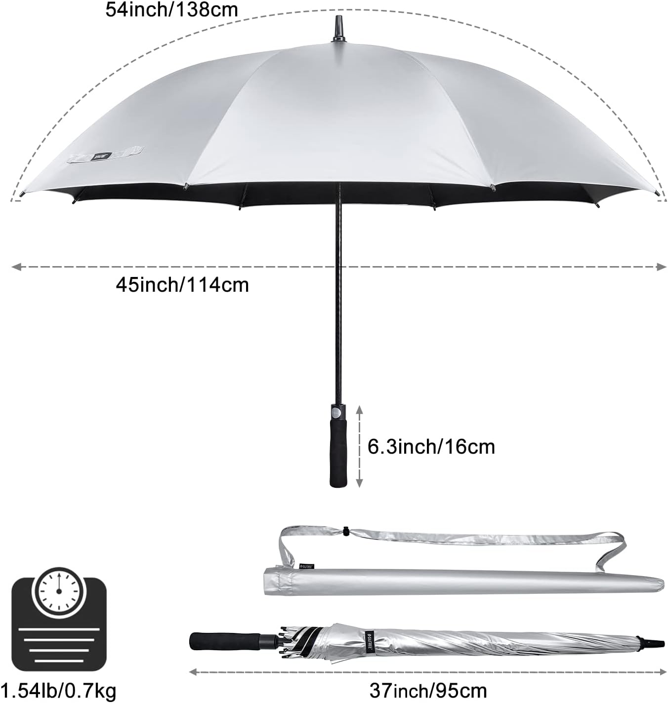G4Free - G4Free 54/62 Inch Windproof UV Protection Extra Large Auto Stick Long Umbrella -TN21A012C-TN23A187C-TN21A012A-TN23A187A-TN21A012B